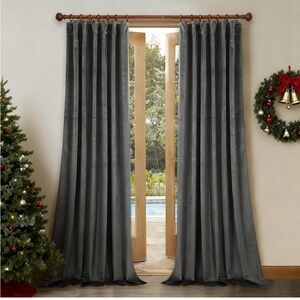 Elegant Gray Velvet Curtains